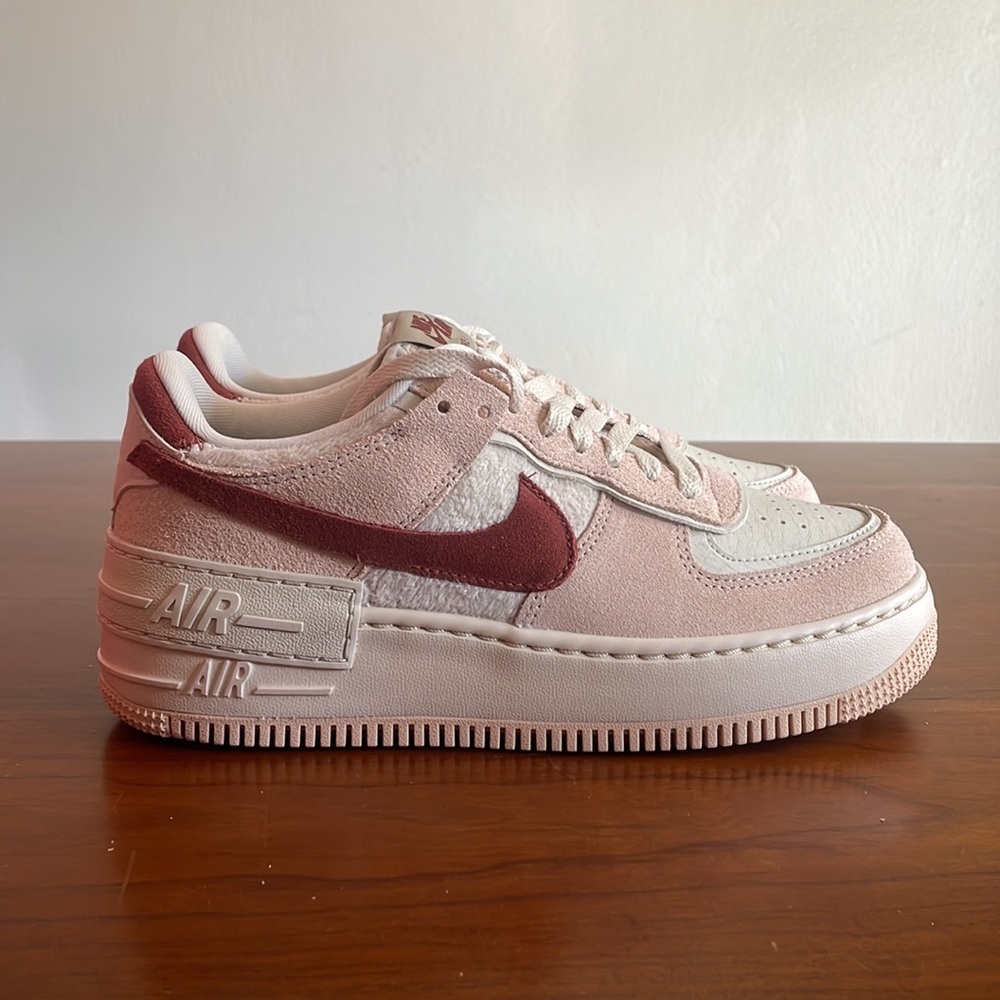 Women's Nike Air Force 1 Shadow Low Shimmer Mars Stone Red DZ4705-200 - Picture 3 of 5
